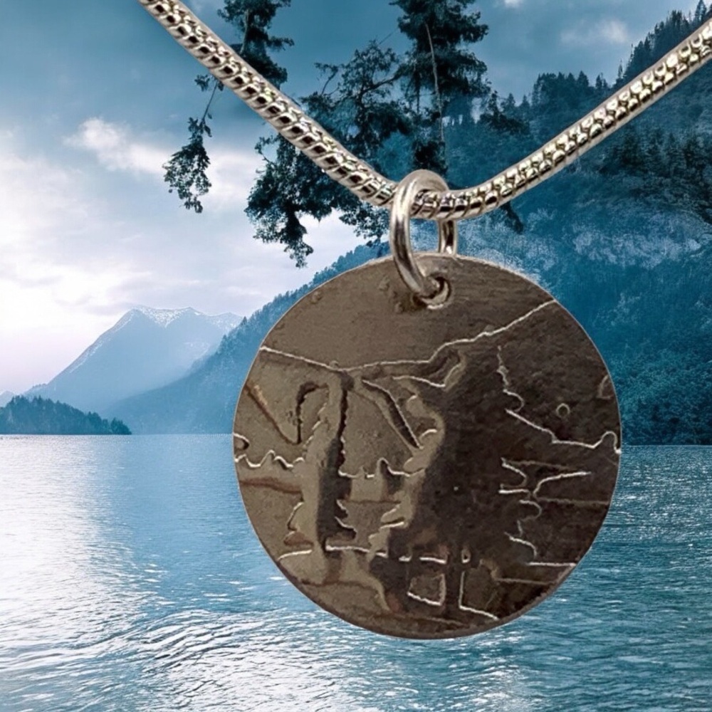 Mountain vibes. Sterling silver artisan made pendant. One of a kind.